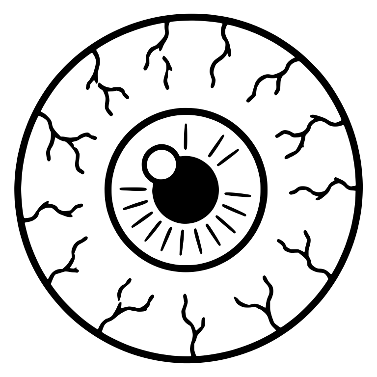 Bloodshot Eyeball With Radiating Iris Lines — free symbol SVG cut file