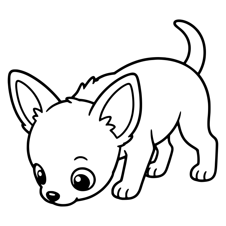 Chihuahua Puppy Sniffing the Floor While Walking — free animal SVG cut file
