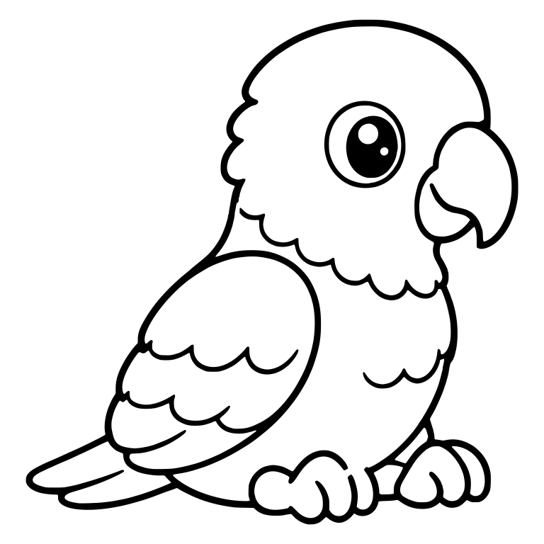 Parrot Facing Right With Folded Wing And Long Tail — free animal SVG cut file