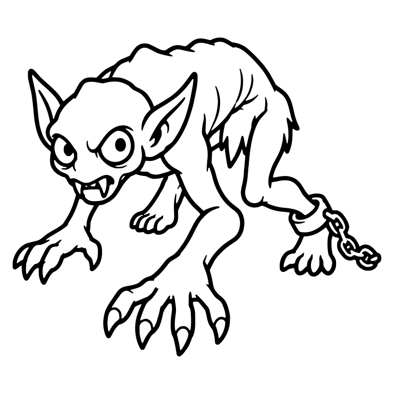 Crawling Goblin With Ankle Chain — free fantasy-creature SVG cut file