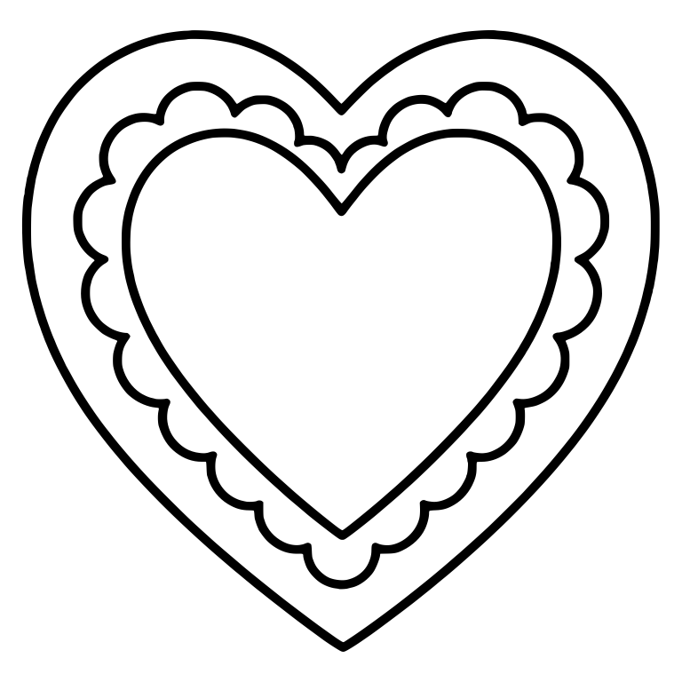 Large Heart Frame with Scalloped Inner Border — free holiday SVG cut file