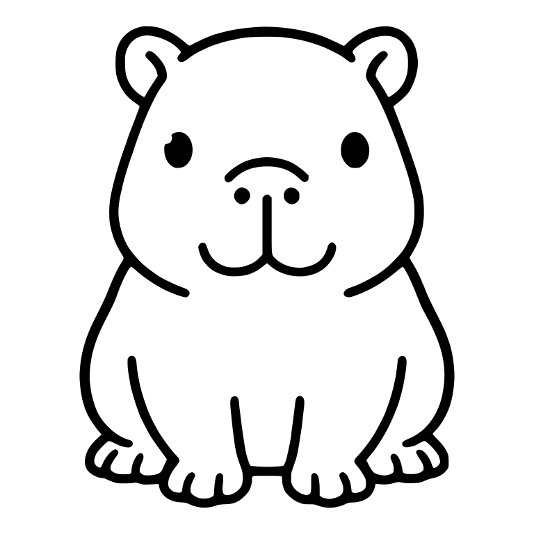 Sitting Capybara With Shiny Eyes and Dotted Nose — free animal SVG cut file