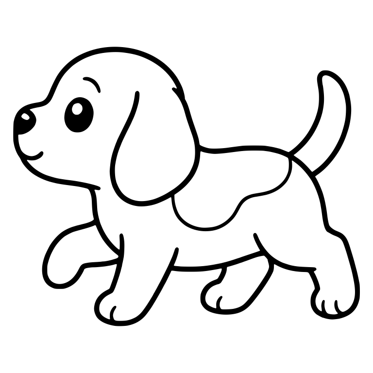 Walking Beagle Puppy With One Paw Lifted — free animal SVG cut file