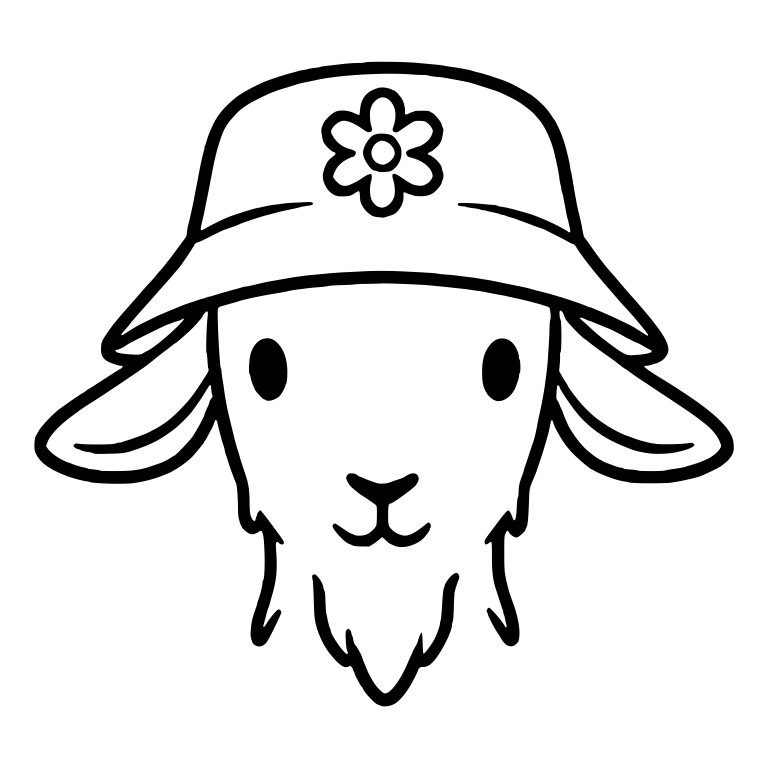Goat in Daisy Bucket Hat With Floppy Ears — free animal SVG cut file