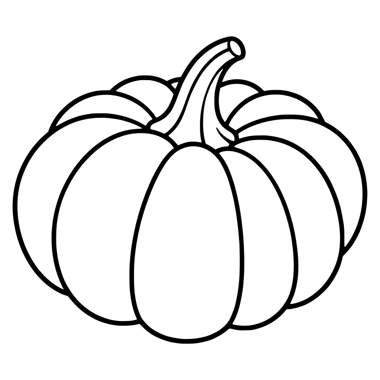 Plump Pumpkin With Smooth Curved Stem — free floral SVG cut file