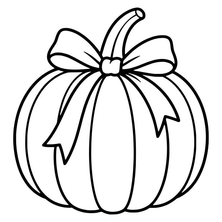 Pumpkin Tied With a Big Bow — free floral SVG cut file