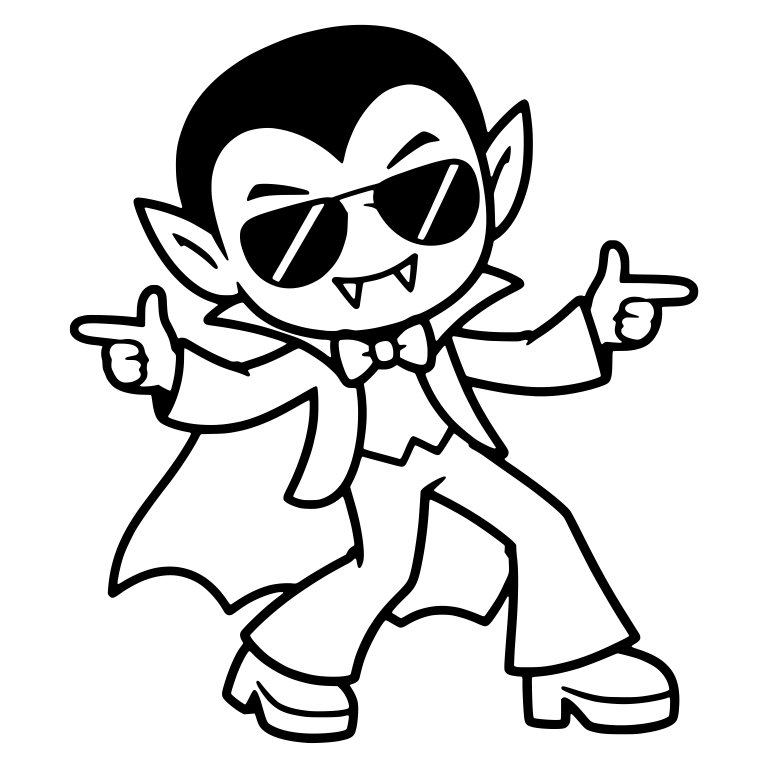 Vampire In Sunglasses Making Finger Guns — free fantasy-creature SVG cut file