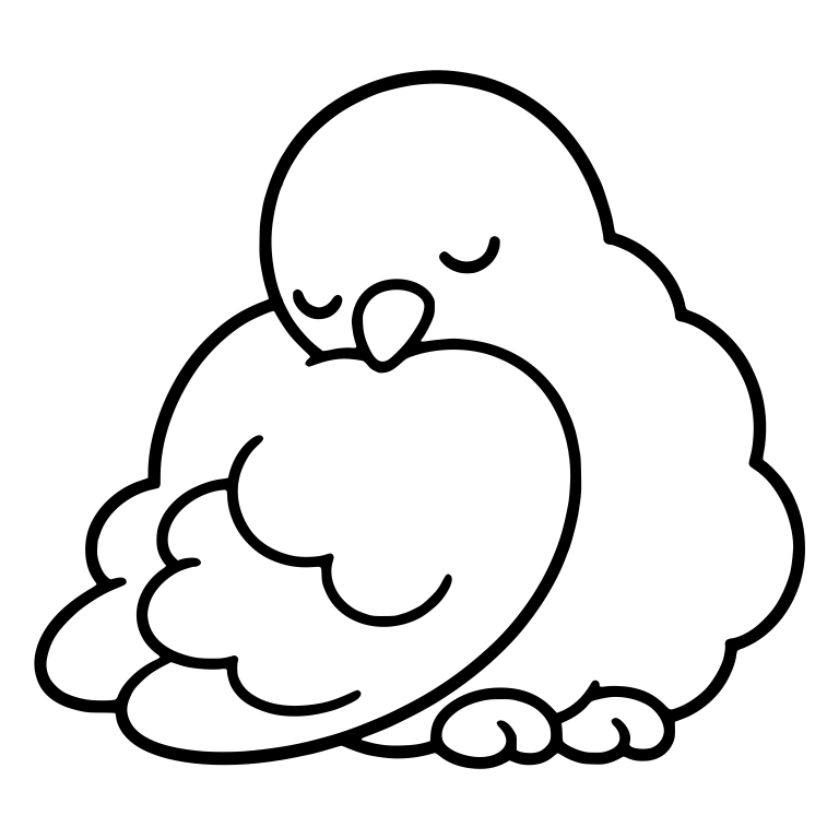 Sleeping Dove Curled Up With Fluffy Cloud Body — free animal SVG cut file
