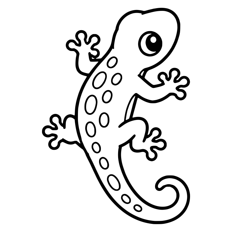 Climbing Spotted Gecko With Curled Tail — free animal SVG cut file