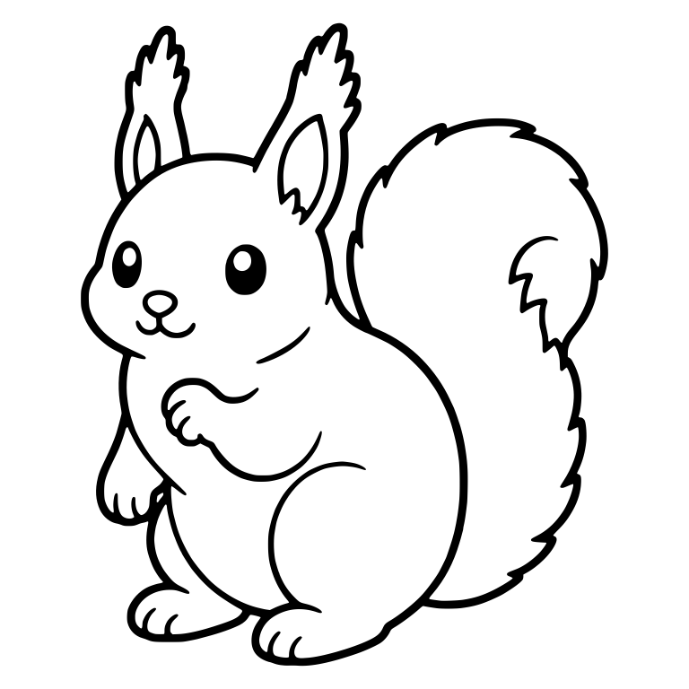 Chubby Tufted-Ear Squirrel with Paw on Chest — free animal SVG cut file