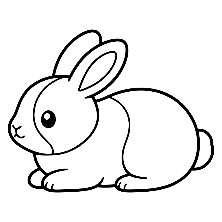 Kawaii Dutch Bunny Resting In Side Profile — free animal SVG cut file