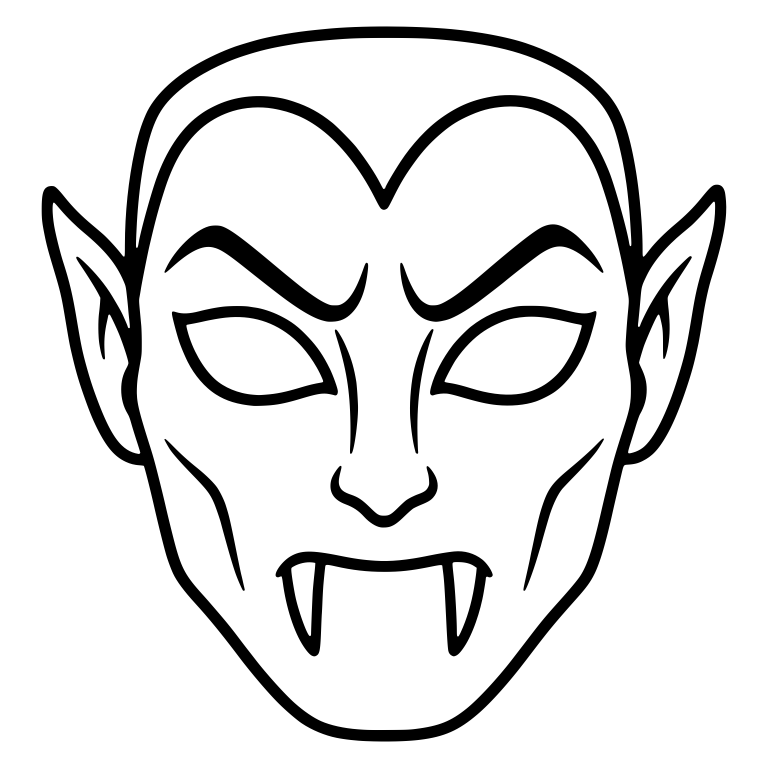 Scowling Vampire Mask With Eye Holes and Pointed Ears — free objects SVG cut file