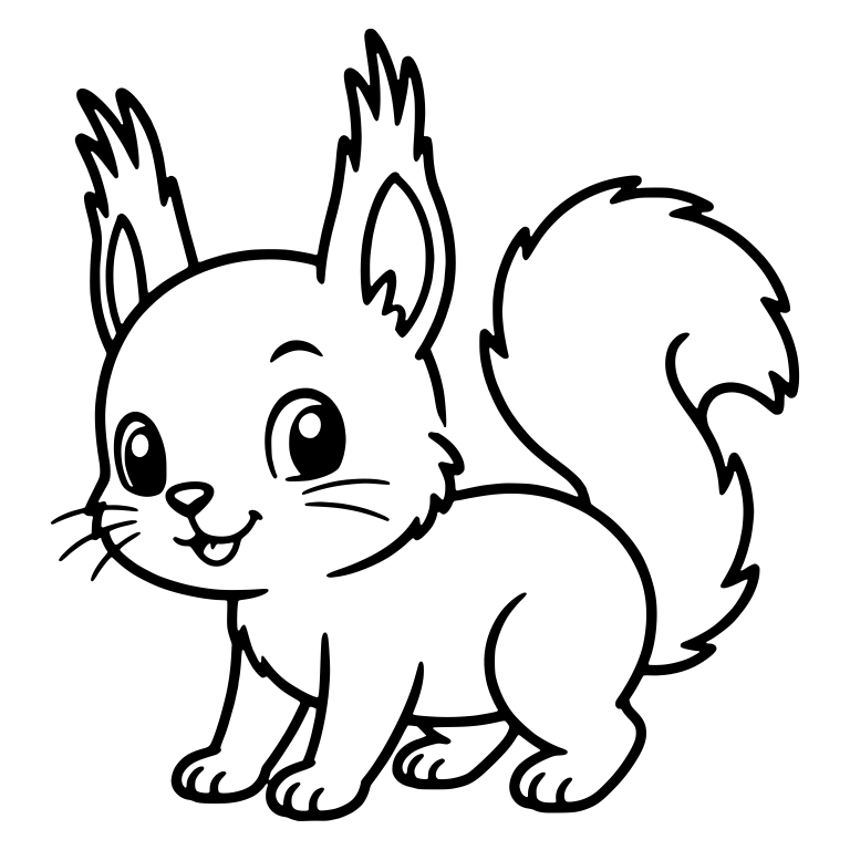 Whiskered Squirrel Walking on All Fours with Tufted Ears — free animal SVG cut file