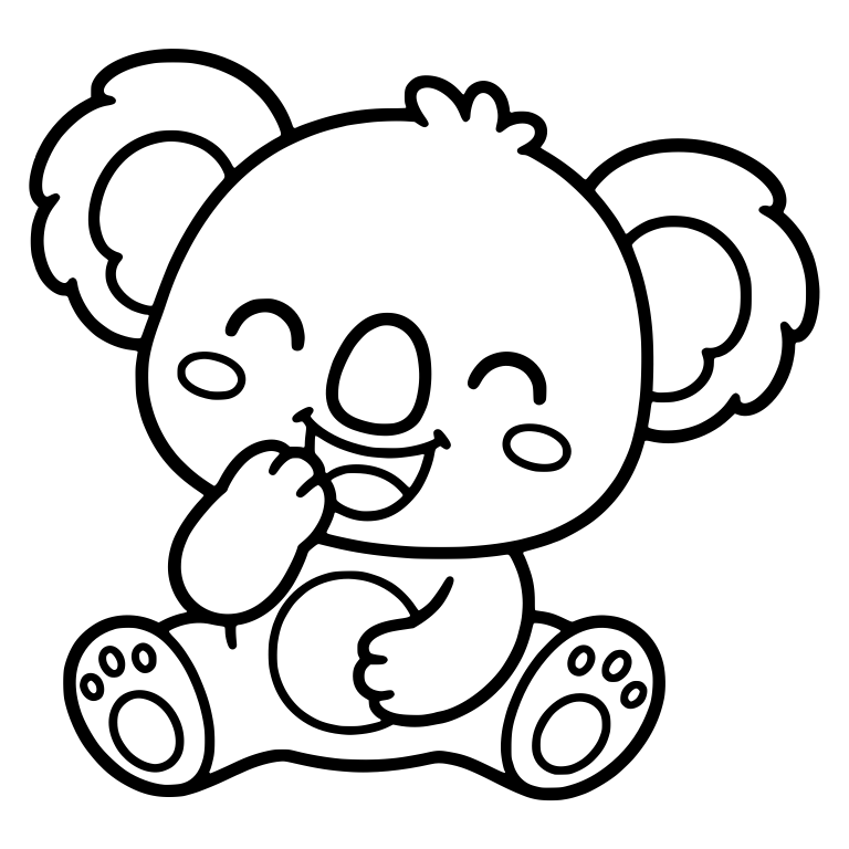 Laughing Koala Sitting With Paw At Mouth And Foot Pads — free animal SVG cut file