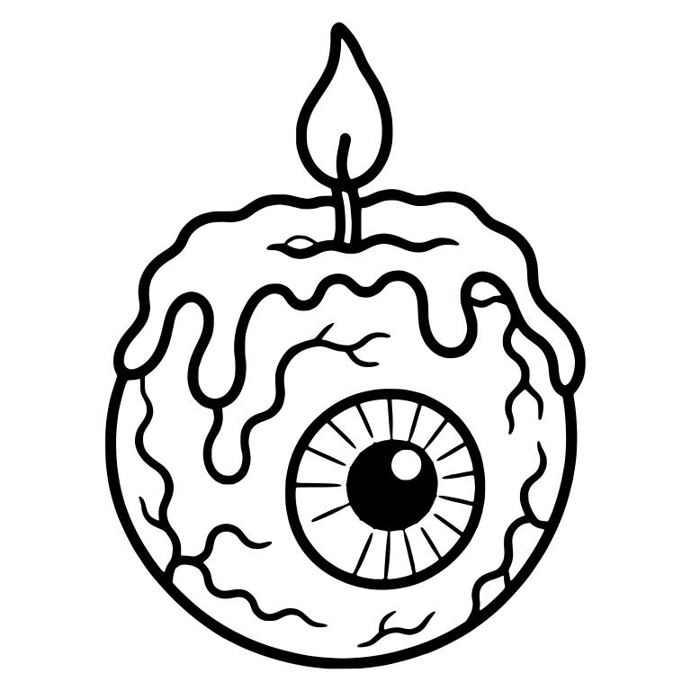 Round Veiny Eyeball Candle With Wax Drips — free objects SVG cut file
