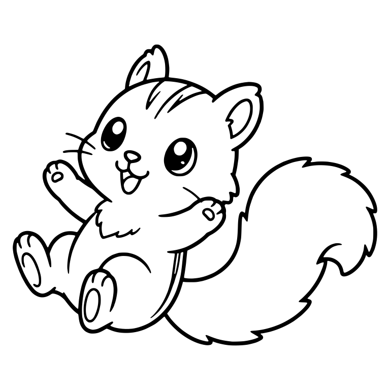 Reclining Squirrel Waving Hello With Whiskers — free animal SVG cut file
