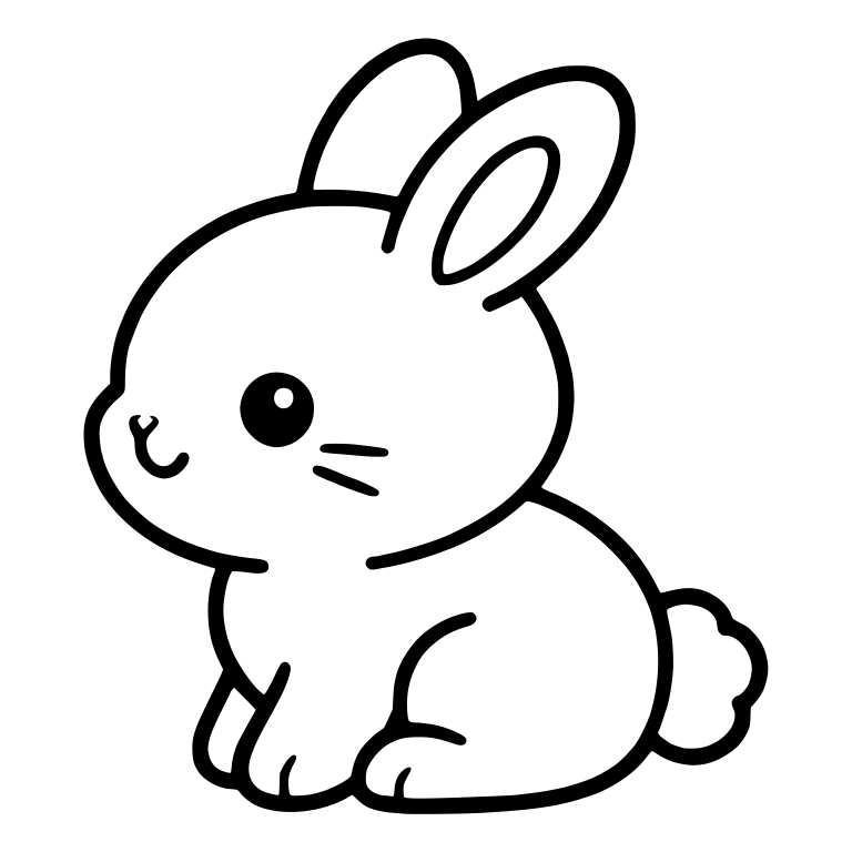 Bunny Sitting In Side View Looking Left — free animal SVG cut file