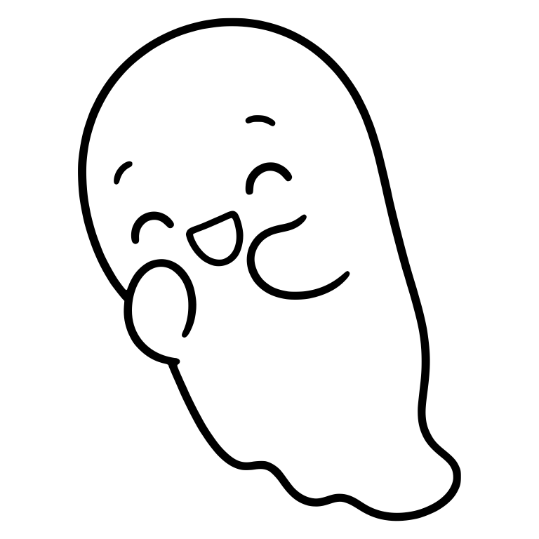 Giggling Tilted Ghost with Hand Near Cheek — free fantasy-creature SVG cut file