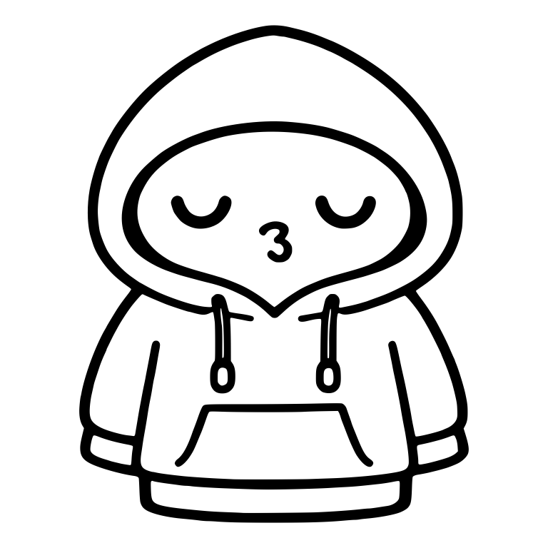 Hoodie Kid With Closed Eyes Blowing a Kiss — free characters SVG cut file