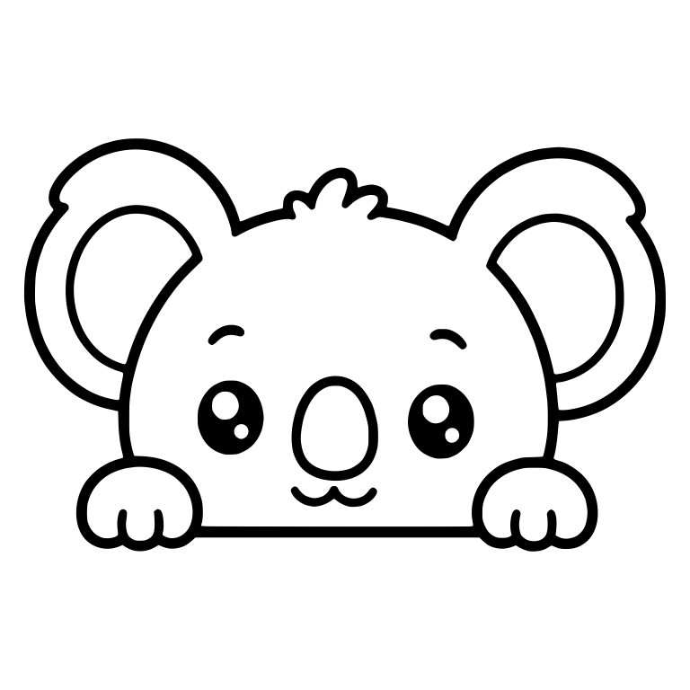 Koala Peeking Up With Large Round Ears — free animal SVG cut file