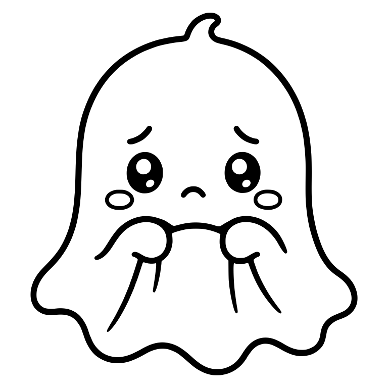 Worried Ghost With Head Tuft and Clasped Hands — free fantasy-creature SVG cut file