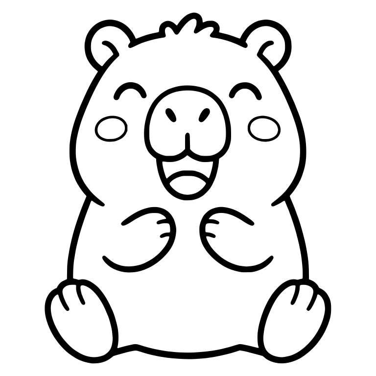 Laughing Capybara Holding Paws to Chest — free animal SVG cut file