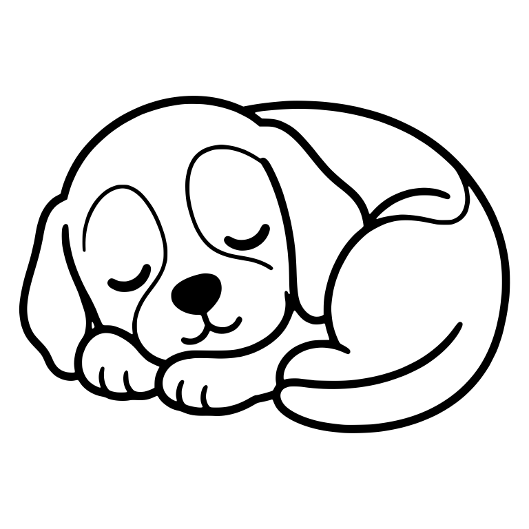 Curled Up Sleeping Beagle Puppy with Paws Forward — free animal SVG cut file