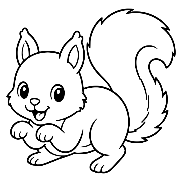 Pouncing Squirrel With Paws Up And Curled Tail — free animal SVG cut file