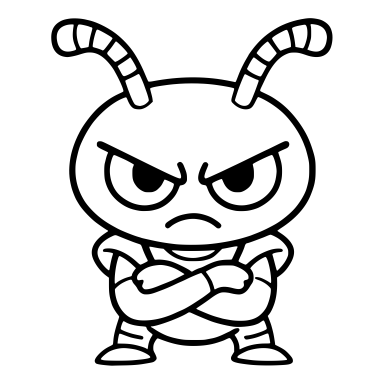Grumpy Alien With Striped Antennae and Wide Stance — free fantasy-creature SVG cut file