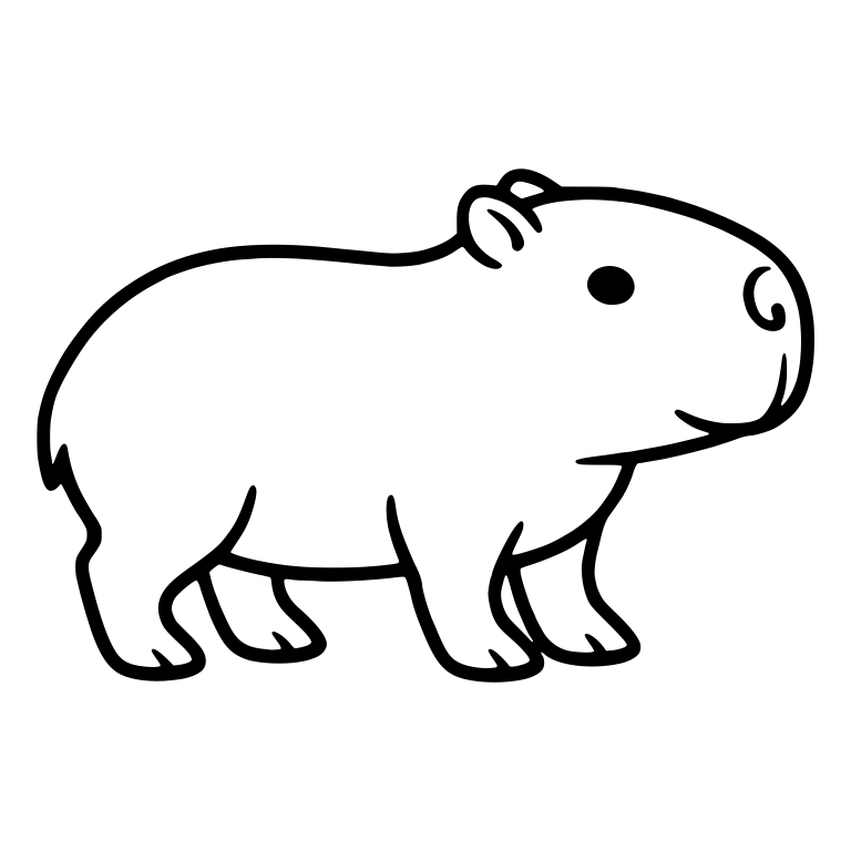 Walking Capybara with Curled Nose Side View — free animal SVG cut file