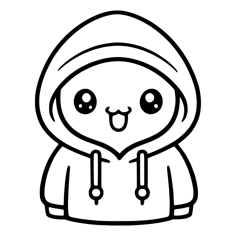 Wide-Eyed Hoodie Kid With Open-Mouth Smile — free characters SVG cut file