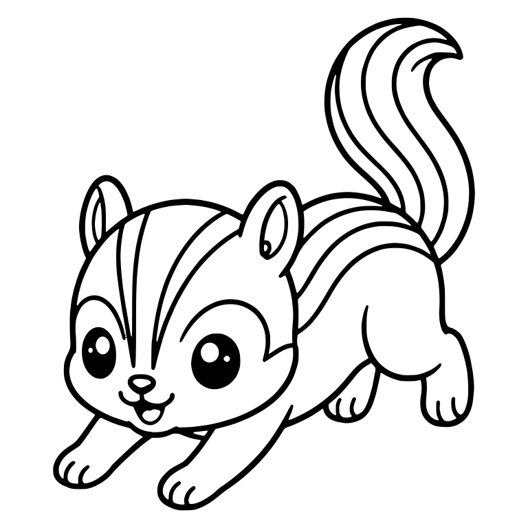 Playful Striped Squirrel Pouncing With Tall Curved Tail — free animal SVG cut file