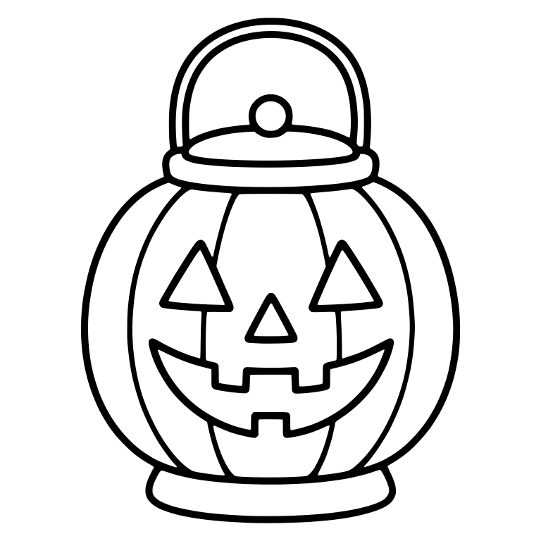 Jack-o'-Lantern with Arched Handle and Triangle Eyes — free holiday SVG cut file