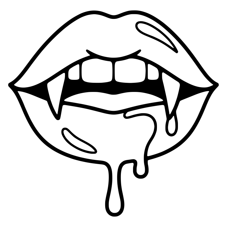 Vampire Lips With Dripping Lipstick and Glossy Highlights — free fantasy-creature SVG cut file