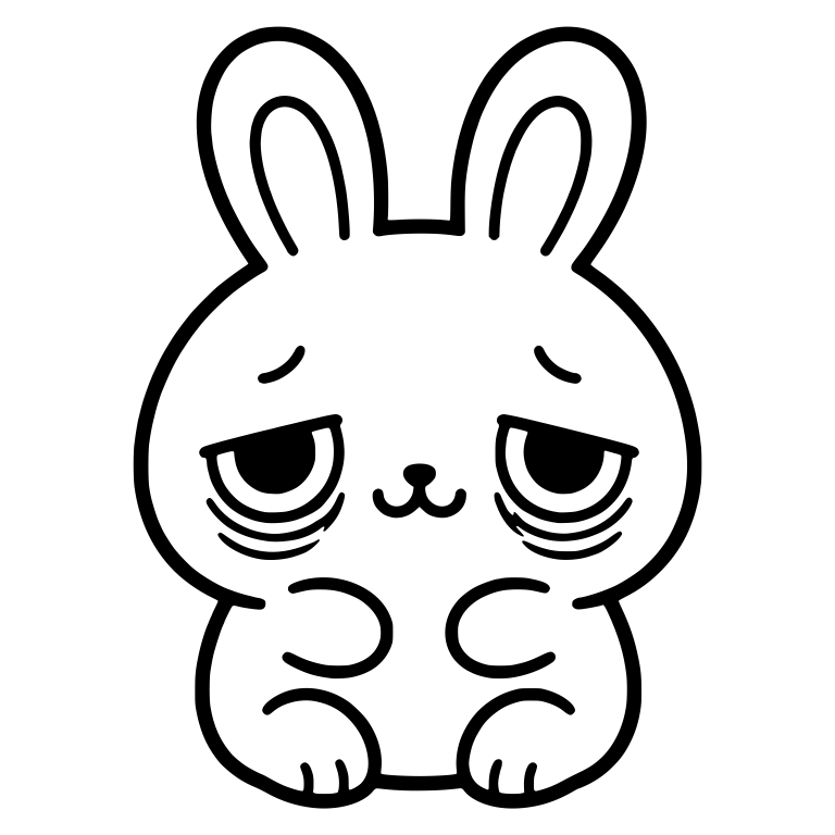 Tired Bunny With Long Ears And Heavy Eye Bags — free animal SVG cut file