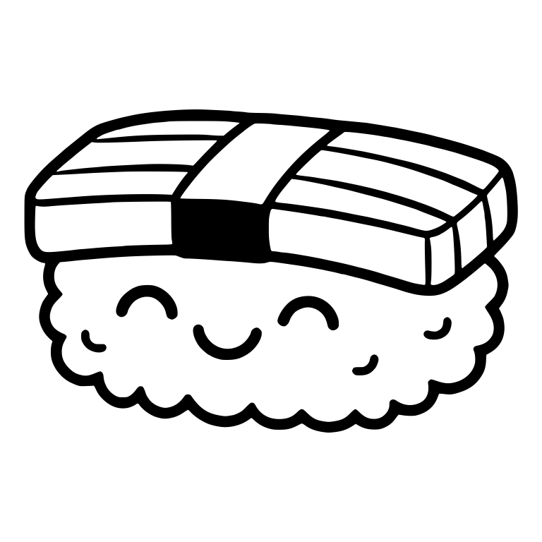 Tamago Nigiri With Seaweed Band And Closed Eyes — free food SVG cut file