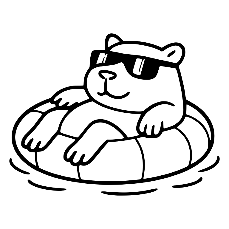 Capybara Lounging in a Pool Ring With Sunglasses — free animal SVG cut file