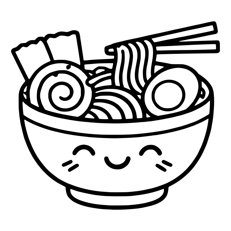 Ramen Bowl with Blush Marks, Swirl Fish Cake and Egg — free food SVG cut file