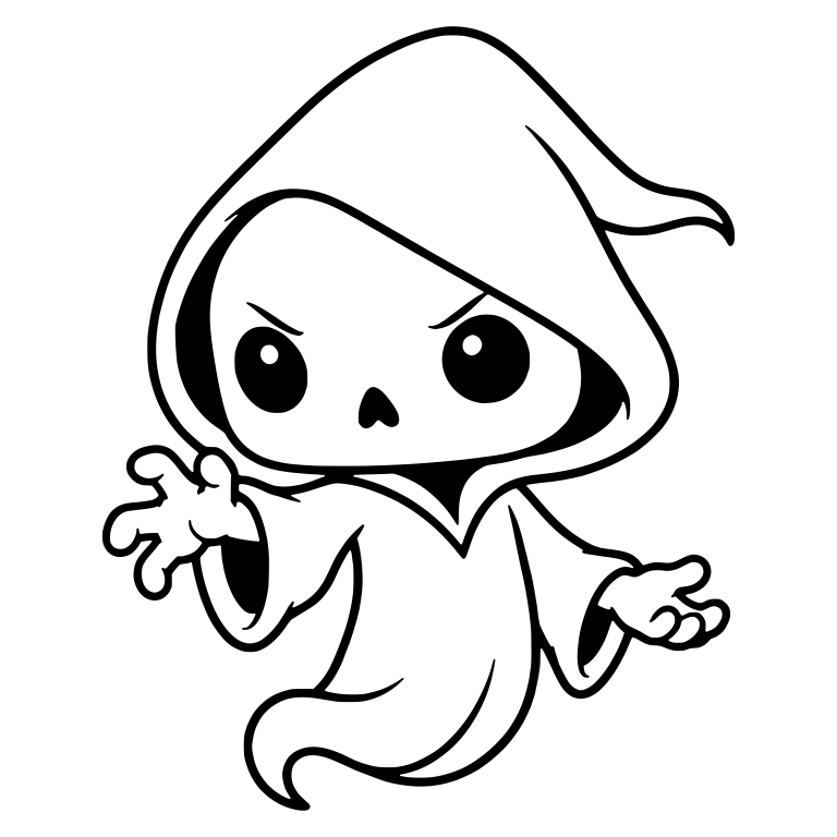 Angry Floating Grim Reaper Reaching Out One Clawed Hand — free characters SVG cut file