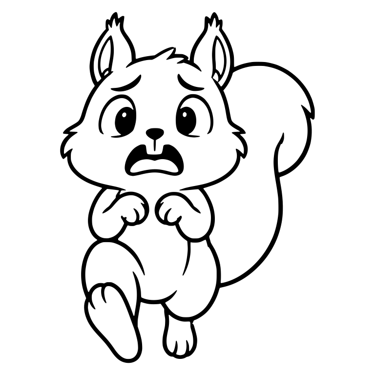 Anxious Squirrel with Raised Knee and Curled Paws — free animal SVG cut file
