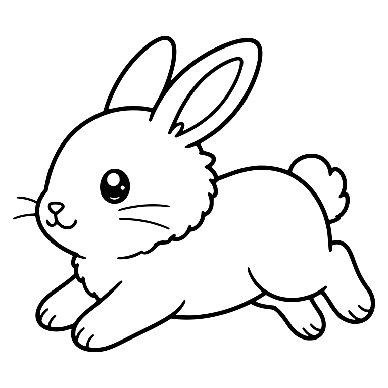 Leaping Bunny With Sparkly Eye and Long Whiskers — free animal SVG cut file