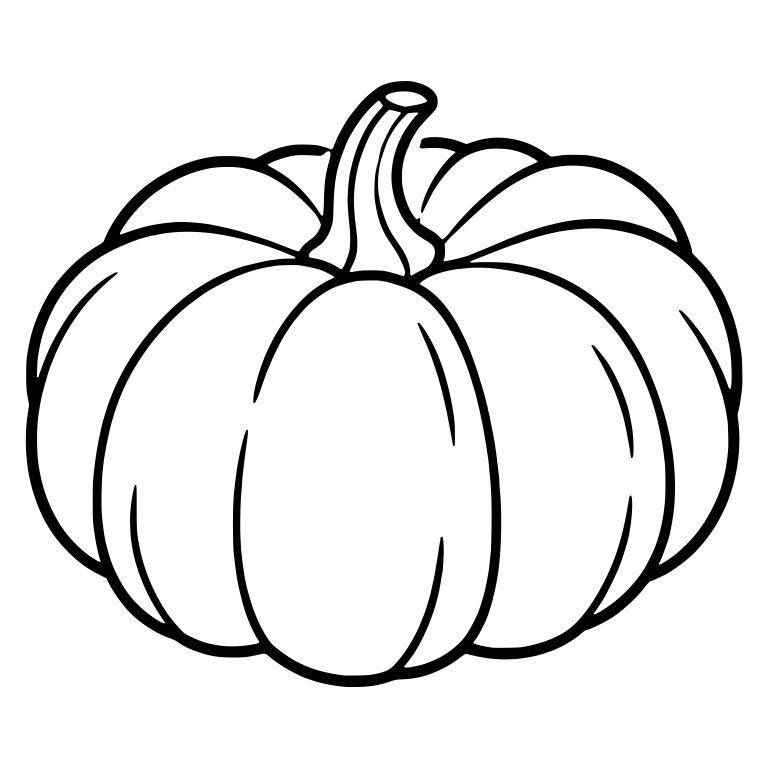 Wide Flat Pumpkin With Short Upright Stem — free floral SVG cut file