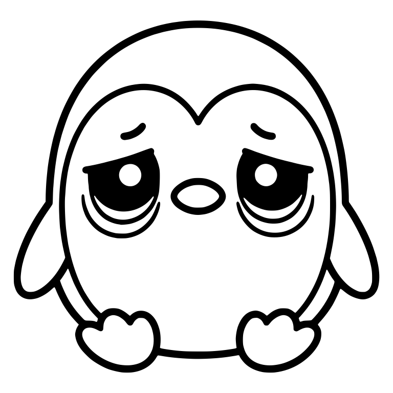 Chubby Sad Penguin With Heavy Eye Bags — free animal SVG cut file