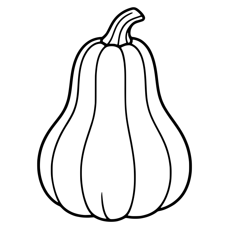 Pear-Shaped Pumpkin with Wide Base and Bent Stem — free floral SVG cut file