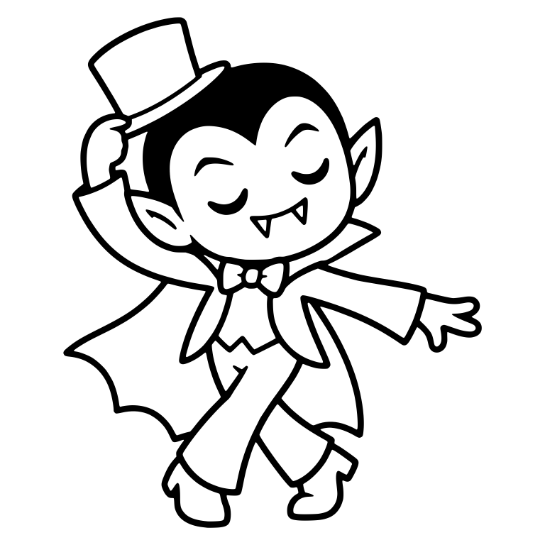 Vampire Tipping A Top Hat While Dancing — free fantasy-creature SVG cut file