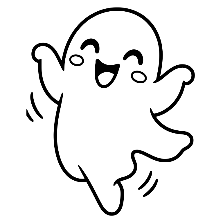 Jumping Laughing Ghost With Both Arms Up — free fantasy-creature SVG cut file