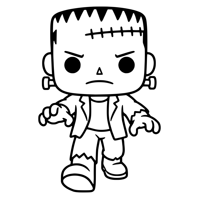 Angry Frankenstein Monster With Black Spiky Hairline — free fantasy-creature SVG cut file