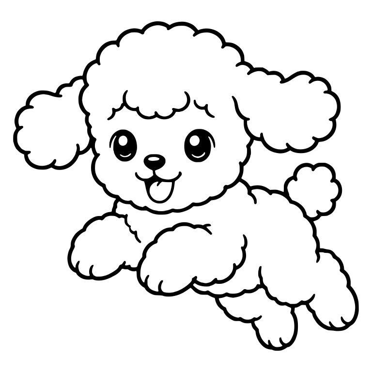 Leaping Toy Poodle Puppy With Big Ears Flying — free animal SVG cut file