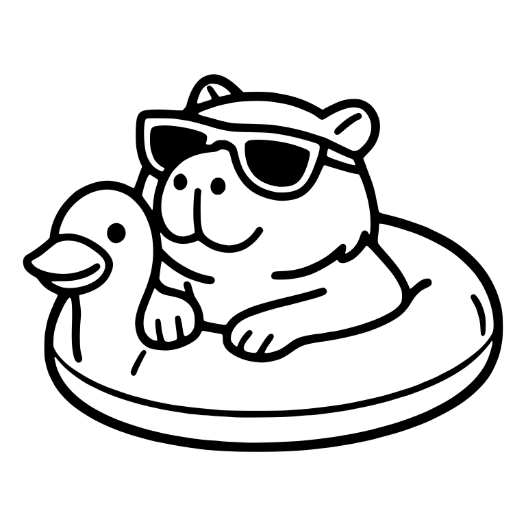 Capybara in Sunglasses on a Duck Pool Float — free animal SVG cut file