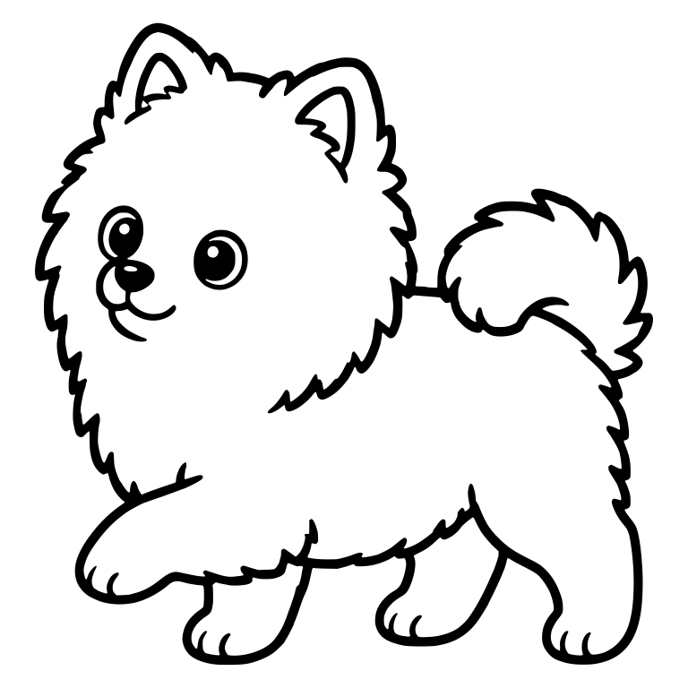 Happy Pomeranian Walking with One Paw Raised — free animal SVG cut file